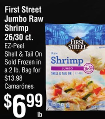 Smart & Final First street jumbo raw shrimp 26/30 ct offer