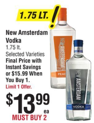 Smart & Final New amsterdam vodka offer