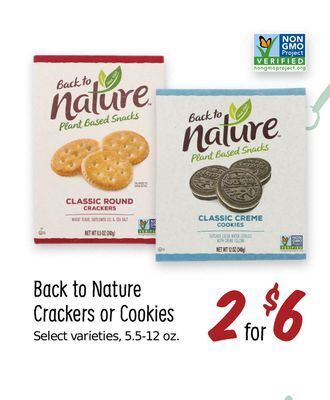 Sprouts Farmers Market Back to nature crackers or cookies offer