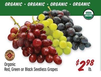 Sprouts Farmers Market Organic red, green or black seedless grapes offer