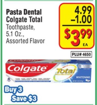El Super Colgate total toothpaste offer