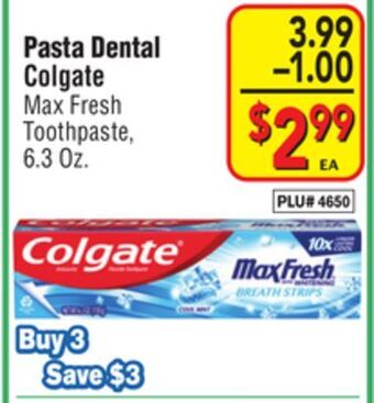 El Super Max fresh toothpaste offer