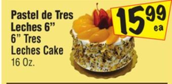 El Super 6 tres leches cake offer