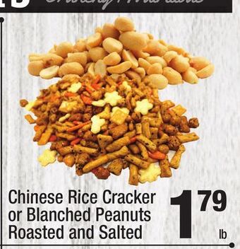 Super King Markets Chinese rice cracker or blanched peanuts roasted and salted offer