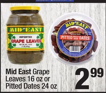 Super King Markets Mid east grape leaves 16 oz or pitted dates 24 oz offer