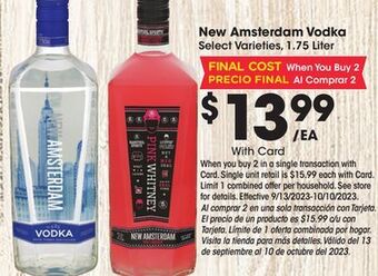 Ralphs New amsterdam vodka offer