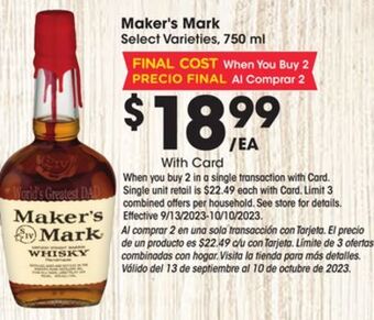 Ralphs Maker's mark offer