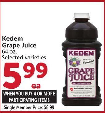 Albertsons Kedem grape juice offer