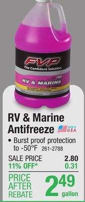 Menards Fvp -50° rv & marine antifreeze - 1 gallon offer