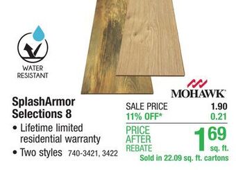 Menards Mohawk splasharmor selections 8 pebblerock pine 7-1/2 x 47-1/4 laminate flooring (22.09 sq.ft/ctn) offer