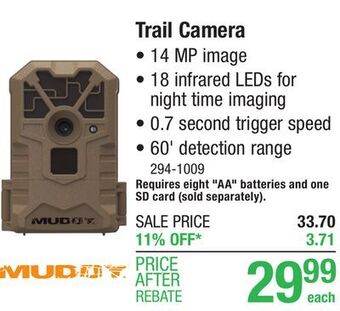 Menards Muddy pro cam 14 mp trail camera offer