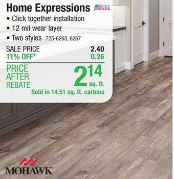 Menards Mohawk home expressions cool gray 5.84 x 35.86 floating luxury vinyl plank flooring (14.51 sq.ft/ctn) offer