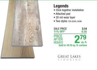 Menards Great lakes legends series hickory natural 7 x 48 x 4.5mm floating luxury vinyl plank flooring (18.70 sq.ft/ctn) offer