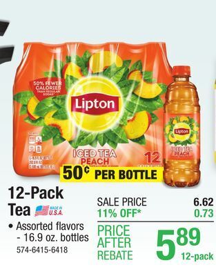 Menards Lipton diet berry green tea - 12 pack offer