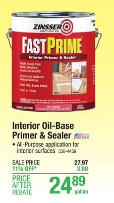 Menards Zinsser fastprime interior oil-base primer & sealer - 1 gal offer