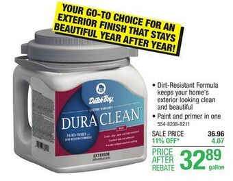 Menards Dutch boy dura clean exterior flat parisian rose paint + primer - 1 gal offer