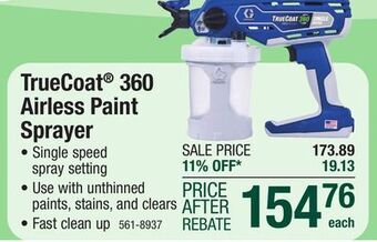 Menards Graco truecoat 360 single speed handheld airless paint sprayer offer