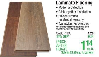 Menards Monroe park moderna moose river walnut 8-1/32 x 47-5/8 laminate flooring (21.26 sq.ft./ctn) offer