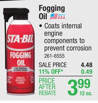 Menards Sta-bil fogging oil - 12 oz offer