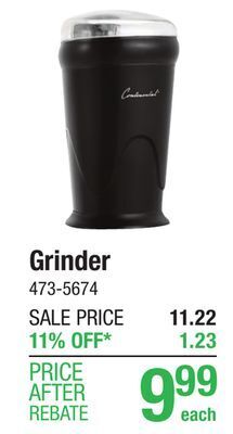 Menards Continental coffee grinder offer