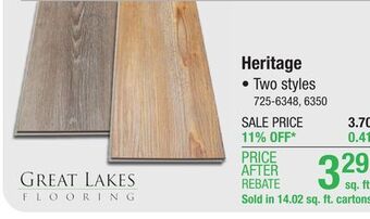 Menards Great lakes heritage series vintage pine 7 x 48 x 6mm floating luxury vinyl plank flooring (14.02 sq.ft/ctn) offer