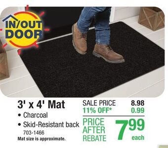 Menards Mohawk home charcoal 3' x 4' indoor/outdoor mat offer