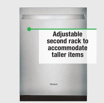 Menards Whirlpool 5-cycle fingerprint resistant stainless steel built-in dishwasher offer