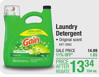 Menards Gain original liquid laundry detergent - 154 oz offer