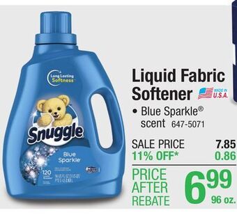 Menards Snuggle blue sparkle liquid fabric softener - 96 oz offer