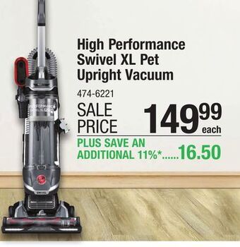 Menards Hoover high performance swivel xl pet upright vacuum offer