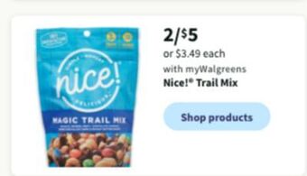 Walgreens Nice! trail mix offer