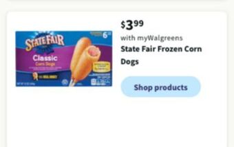 Walgreens State fair frozen corn dogs offer