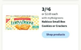 Walgreens Nabisco small box cookies or crackers offer