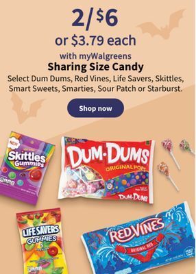 Walgreens Sharing size candy offer