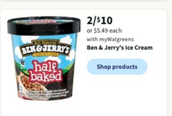 Walgreens Ben & jerry's ice cream offer