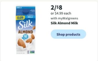 Walgreens Silk almond milk offer
