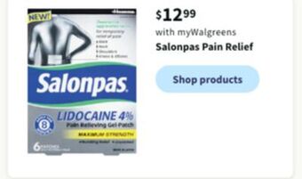 Walgreens Salonpas pain relief offer