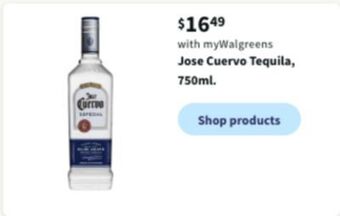 Walgreens Jose cuervo tequila 750ml offer