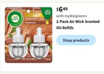 Walgreens 2-pack air wick scented oil refills offer
