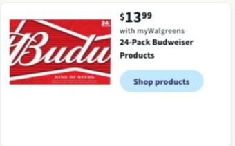 Walgreens 24-pack budweiser products offer