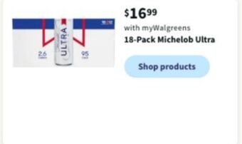 Walgreens 18-pack michelob ultra offer