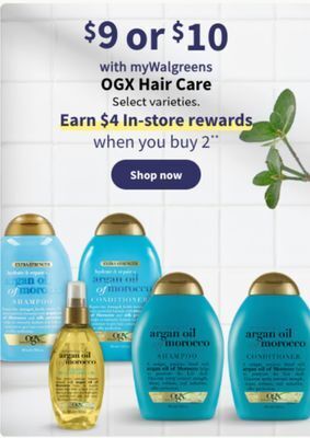 Walgreens Ogx hair care offer