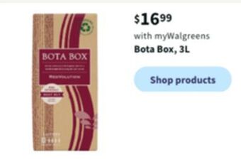 Walgreens Bota box, 3l offer