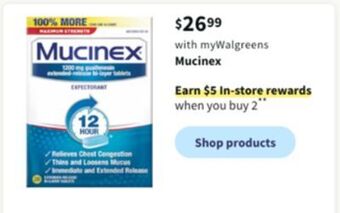 Walgreens Mucinex offer