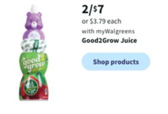 Walgreens Good2grow juice offer