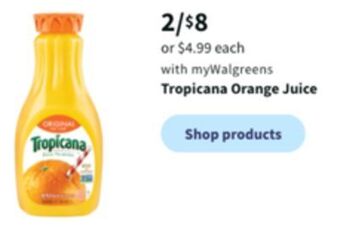 Walgreens Tropicana orange juice offer
