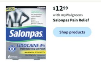 Walgreens Salonpas pain relief offer