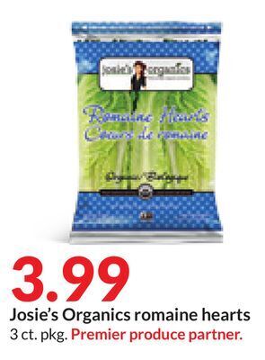 Hy-Vee Josie's organics romaine hearts offer