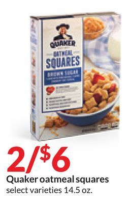 Hy-Vee Quaker oatmeal squares offer
