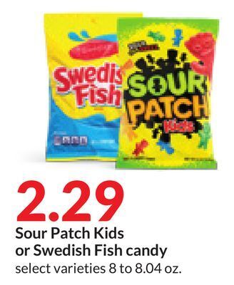 Hy-Vee Sour patch kids or swedish fish candy offer